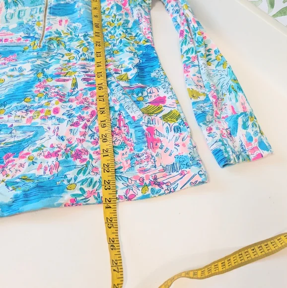 Lilly Pulitzer Skipper Popover Postcards From Positano Small Long Sleeve - Picture 7 of 10